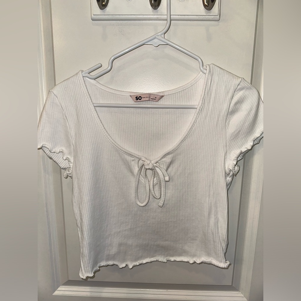 White SO crop top